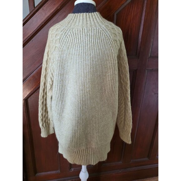 A New Day Womens Cable Knit Sweater XXL Beige Wool Blend Pullover - Picture 2 of 8